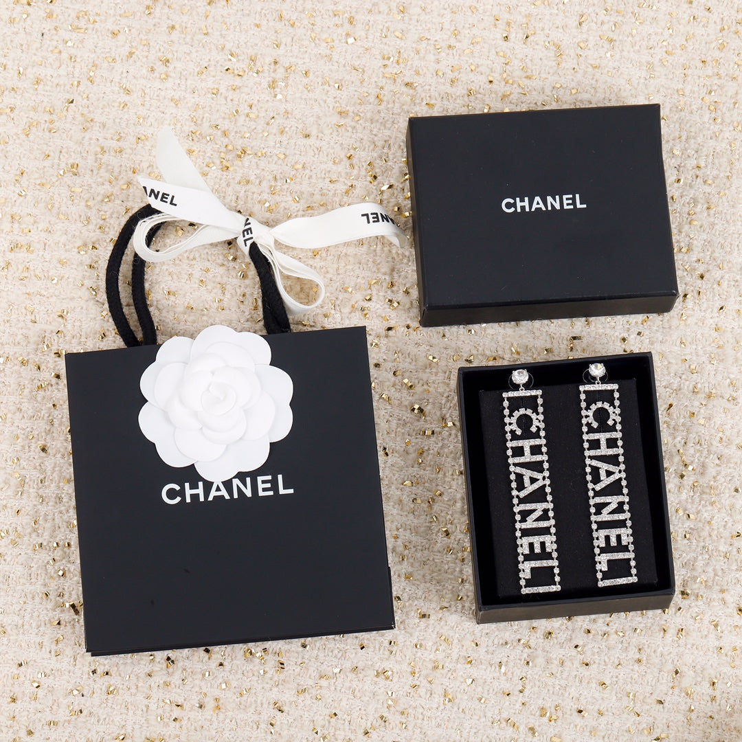 Kristall-Diamant-Alphabet-Ohrringe