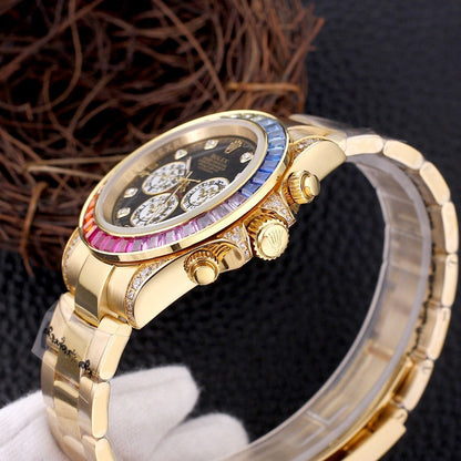 Premium Stainless Steel Mechanical Chronograph Watch 7 Color Options Classic Sport Luxury Style