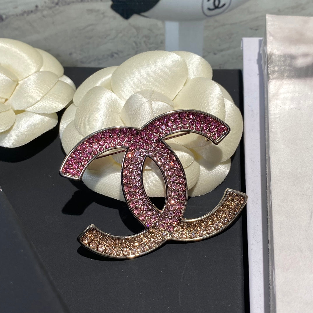 Farbverlauf-Pink-Strassbrosche