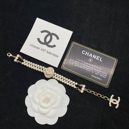 Zweireihiges Perlen-Diamant-Armband