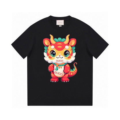 T-Shirt mit Cartoon-Drachenkopf-Print