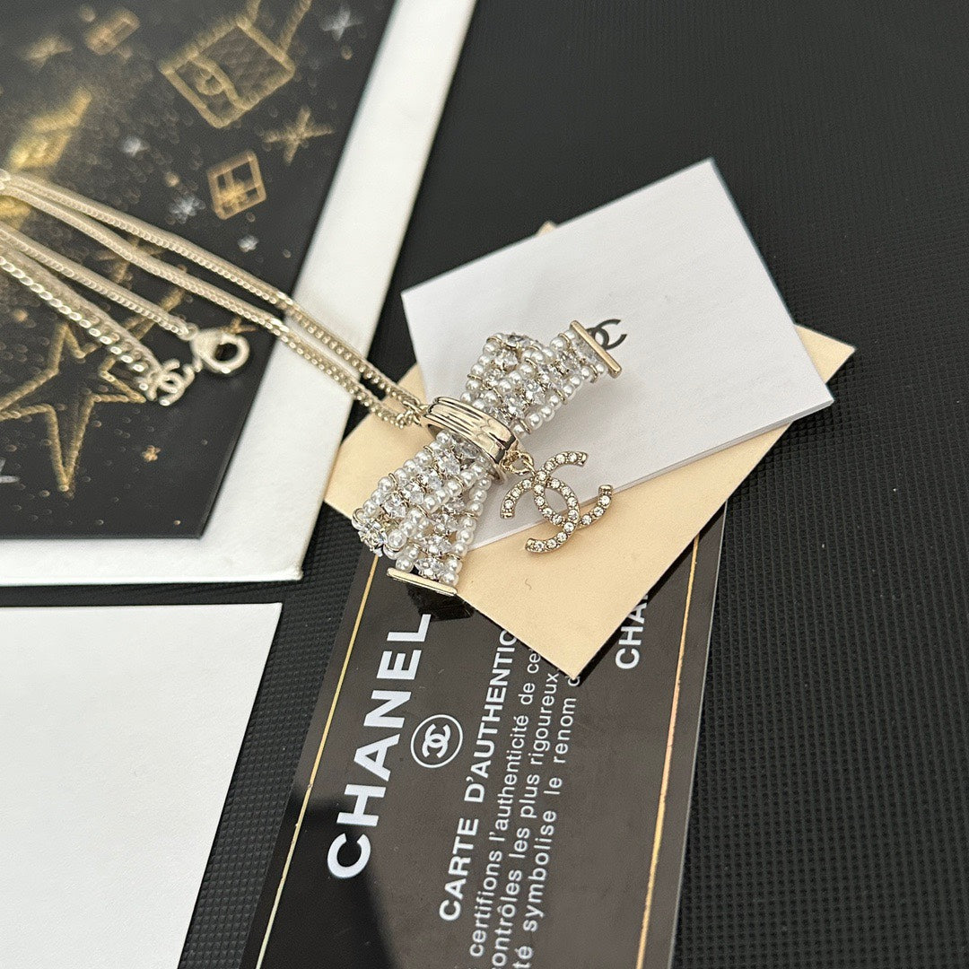 Diamant Schleifen-Anhänger Halskette