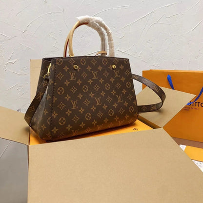 Classic Monogram Shoulder Leather Bag