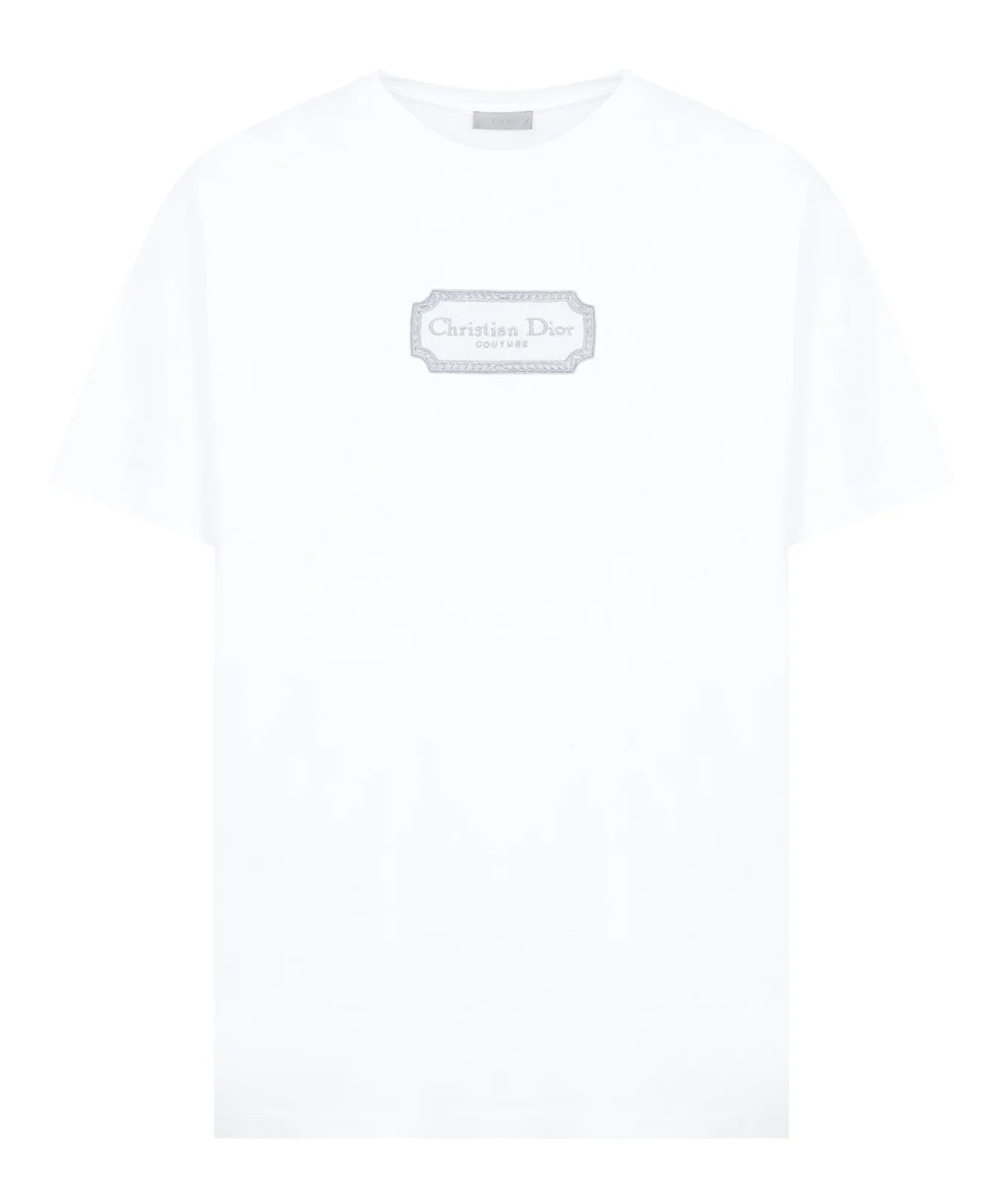Rechteckiges T-Shirt mit Markenprint und Rundhalsausschnitt