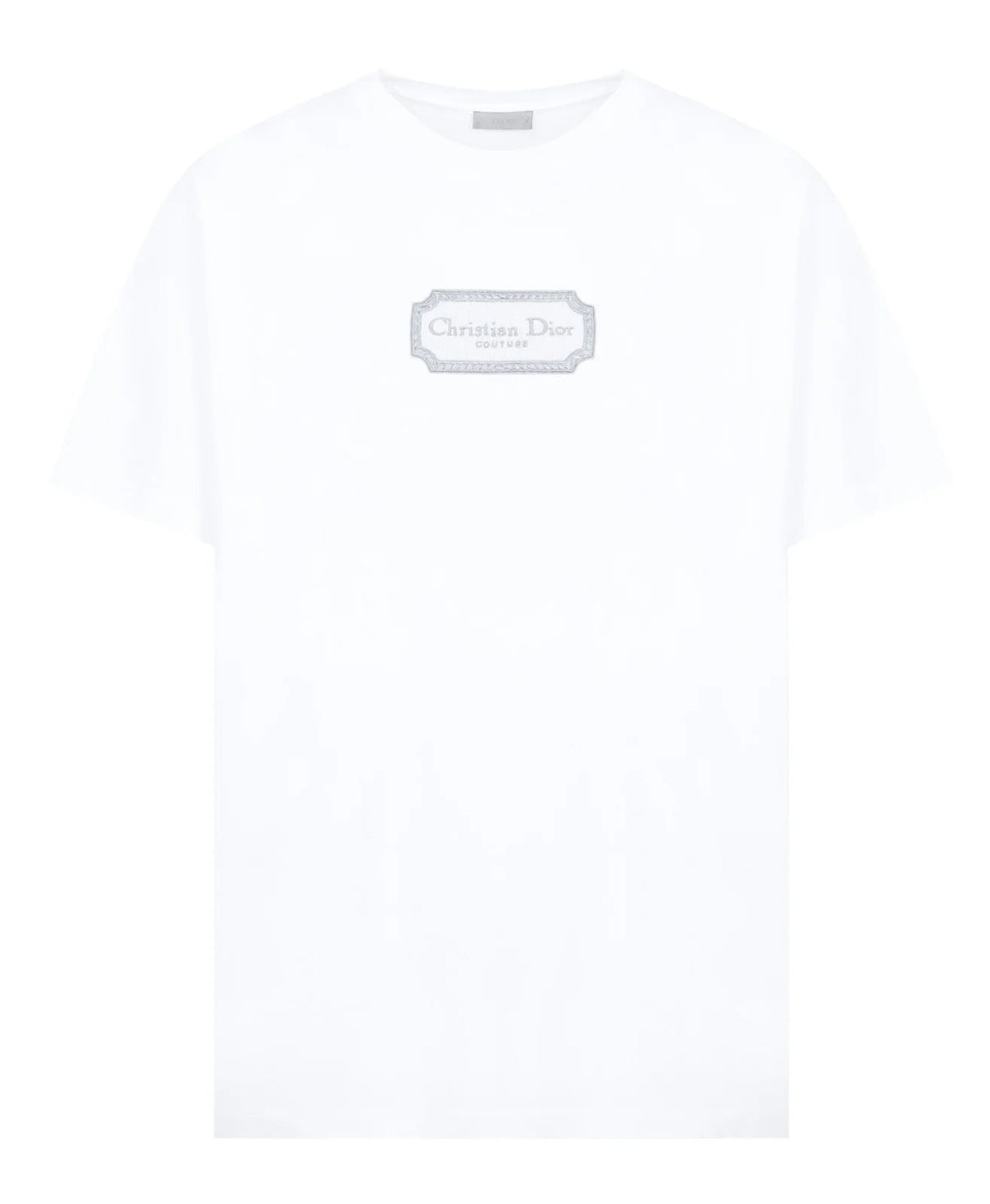 Rechteckiges T-Shirt mit Markenprint und Rundhalsausschnitt