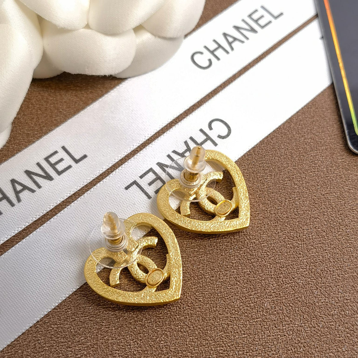 Herz-Hohl-Diamant-Ohrstecker