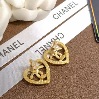 Herz-Hohl-Diamant-Ohrstecker