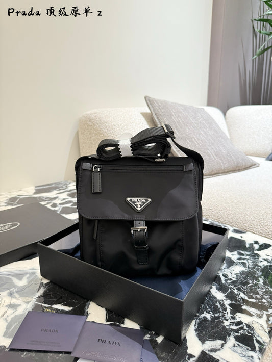 Black Parachute-Style Messenger Bag
