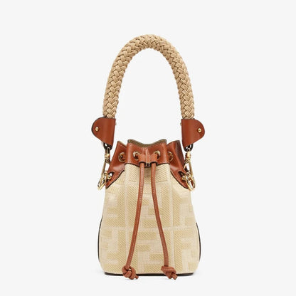 Natural straw mini-bag