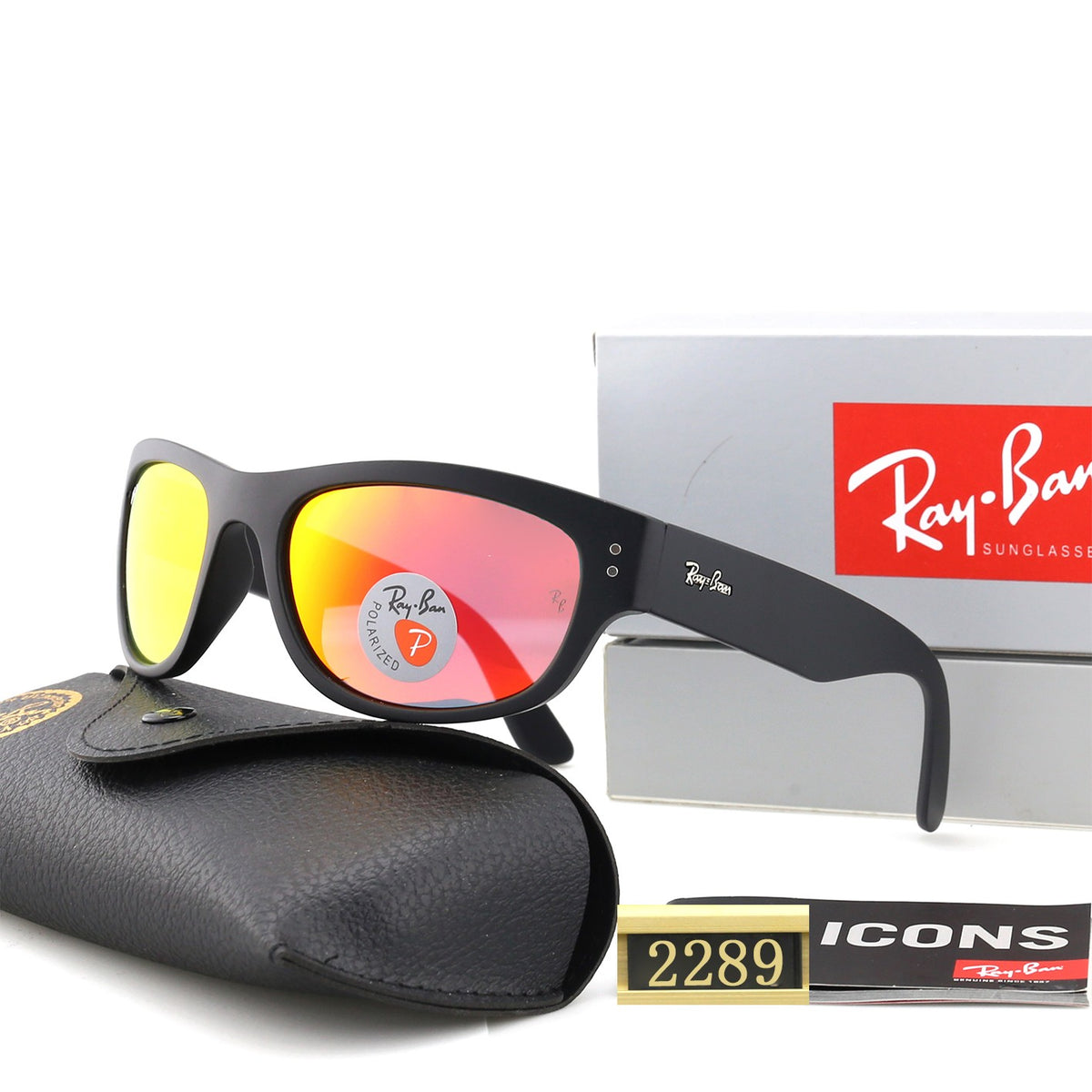 Retro Rectangular Wrap Frame Sunglasses - 2289