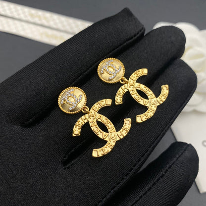 Vintage Double C Ohrringe mit Anhänger