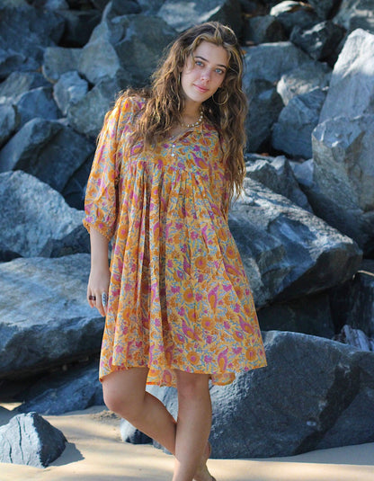 Hawa Kurzes Kleid in Golden Soma
