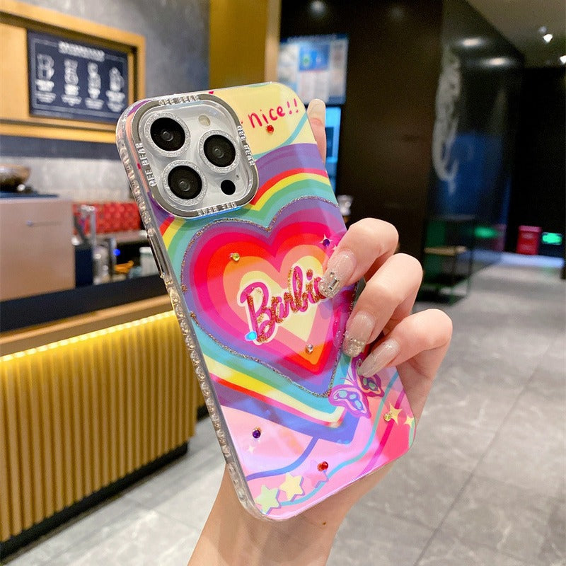 Bunte Handyhülle mit Herzmuster