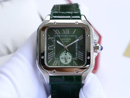 Premium Stainless Steel Mechanical Watch 4 Style Options Classic Square Dual Time Design Luxury Look