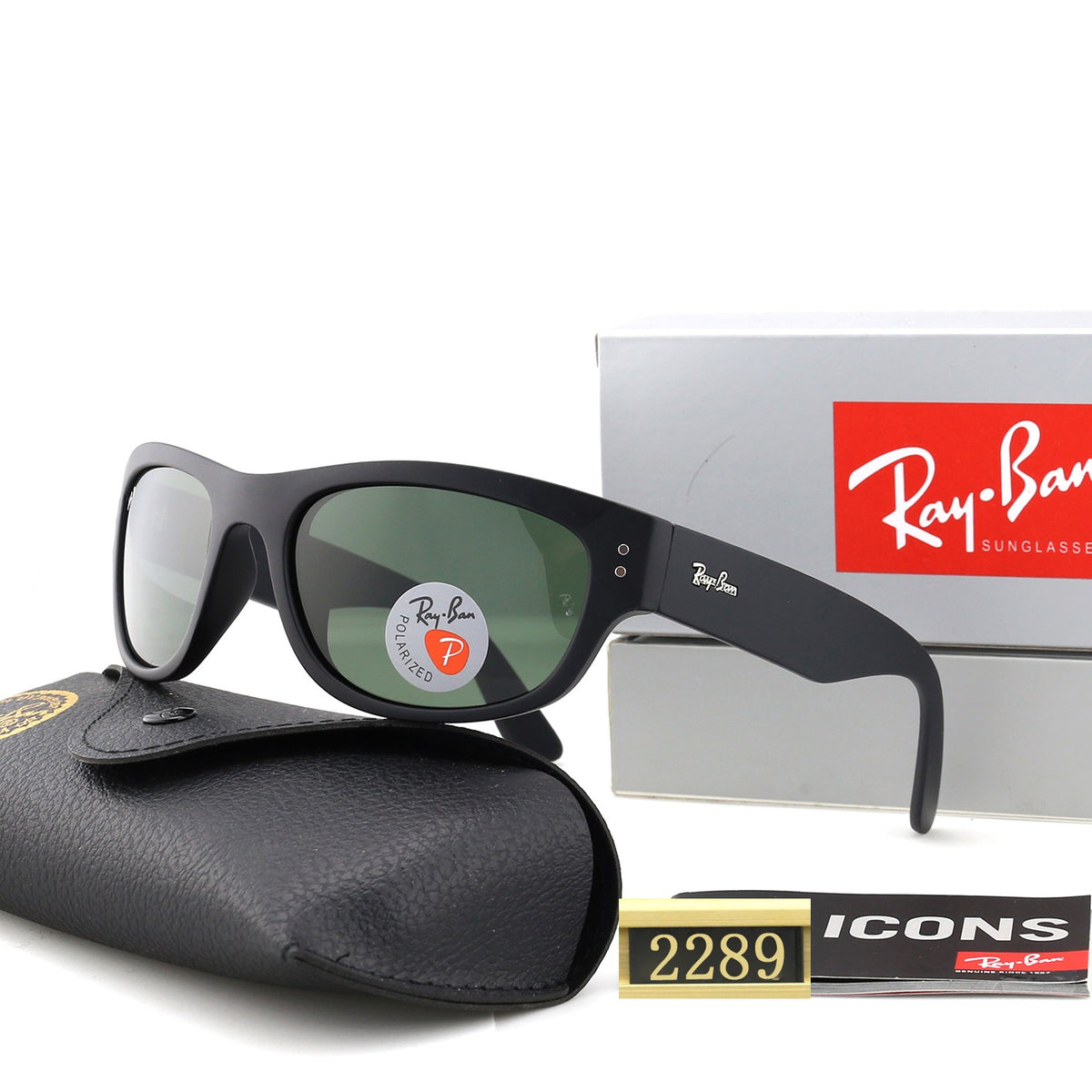 Retro Rectangular Wrap Frame Sunglasses - 2289