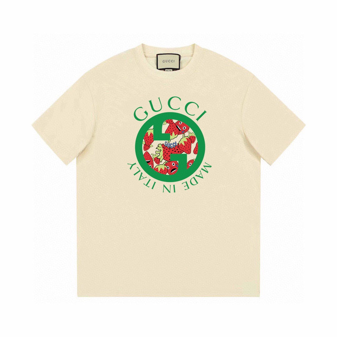 Rundes T-Shirt mit Aufdruck, Made in Italy