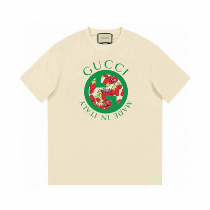 Rundes T-Shirt mit Aufdruck, Made in Italy