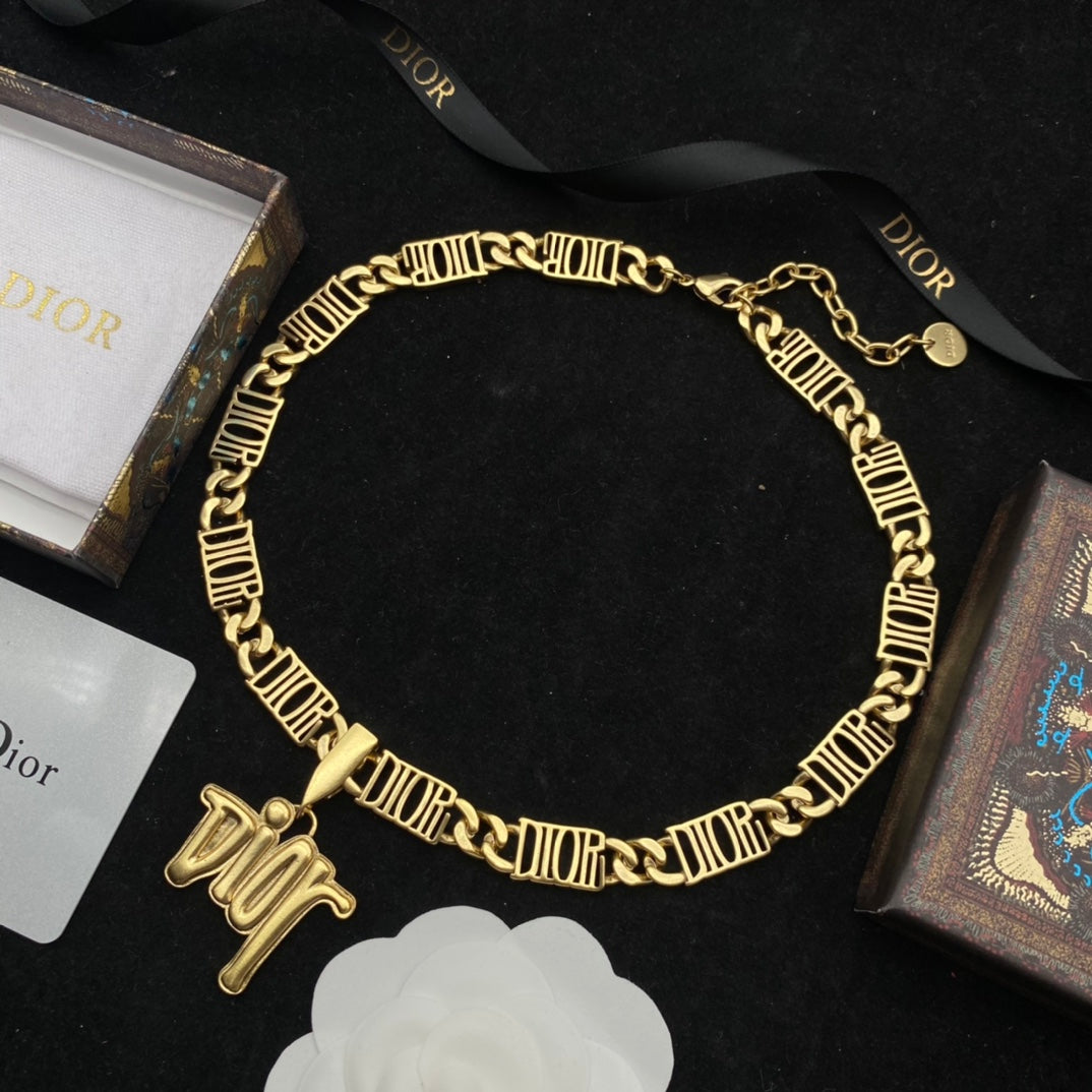 Fashion Letter Logo Pendant Necklace
