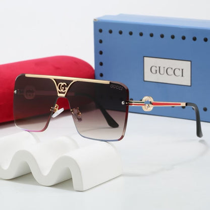 7 colors square half-frame metal sunglasses