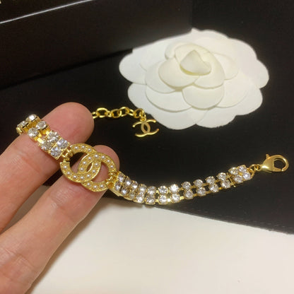 Doppeltes Kristall-Diamant-verstellbares Armband
