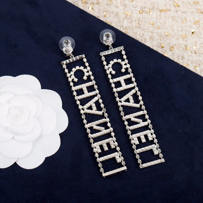 Kristall-Diamant-Alphabet-Ohrringe
