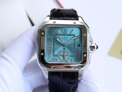 Premium Stainless Steel Mechanical Watch 4 Style Options Classic Square Dual Time Design Luxury Look
