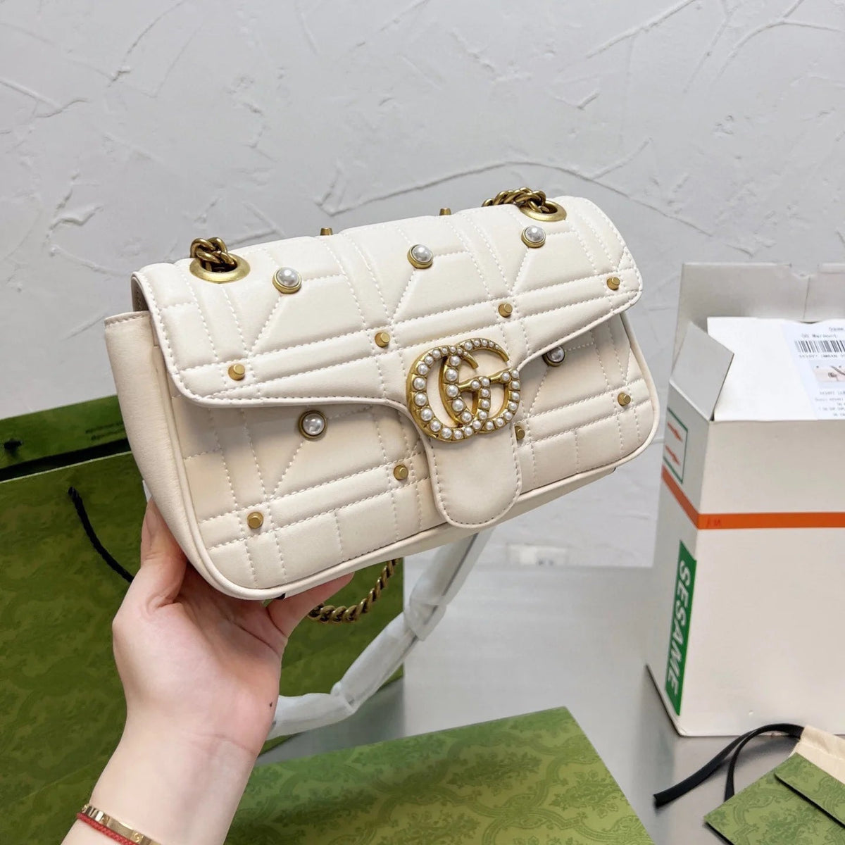 Classic Marmont Pearl Handle Bag