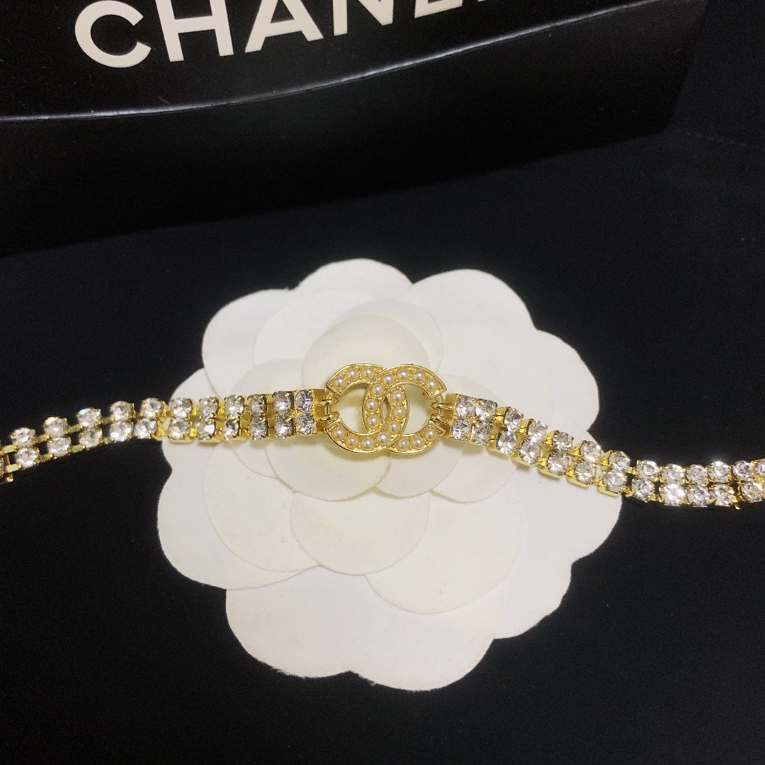 Doppeltes Kristall-Diamant-verstellbares Armband