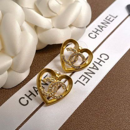 Herz-Hohl-Diamant-Ohrstecker