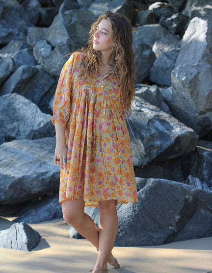 Hawa Kurzes Kleid in Golden Soma