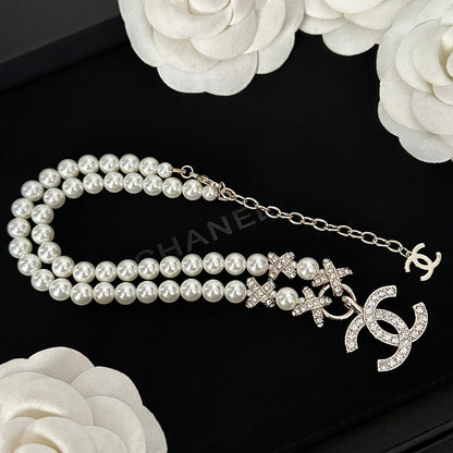 Elegante Diamant-Perlenkette