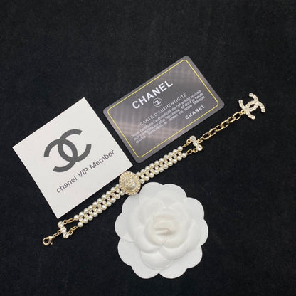 Zweireihiges Perlen-Diamant-Armband