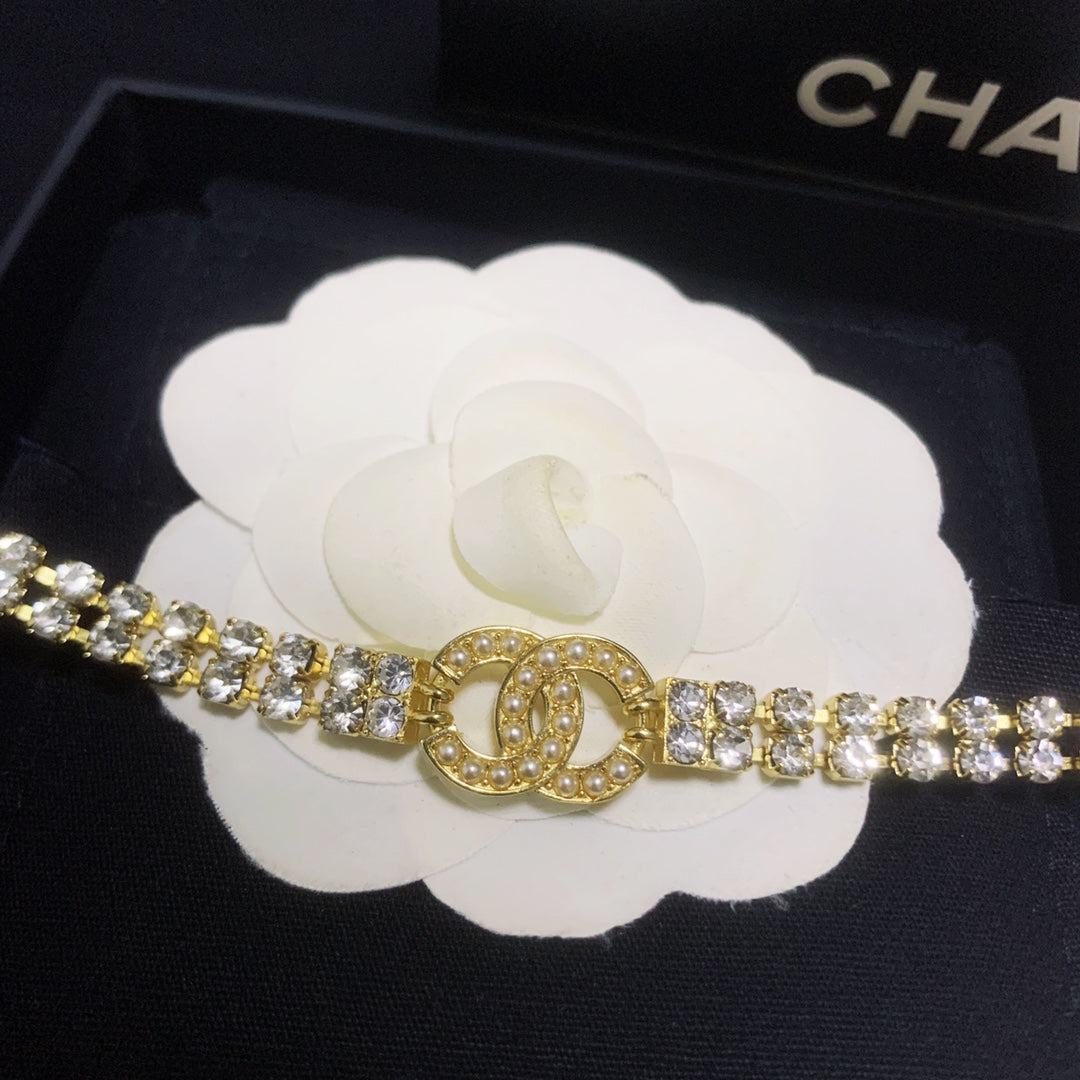 Doppeltes Kristall-Diamant-verstellbares Armband