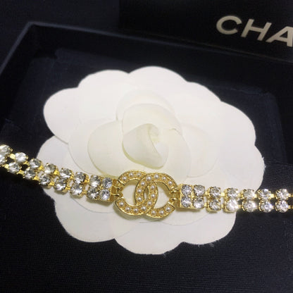 Doppeltes Kristall-Diamant-verstellbares Armband