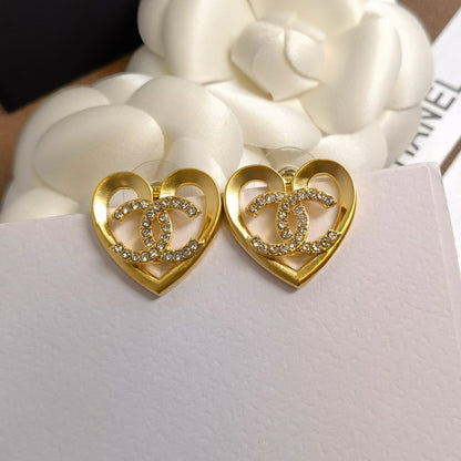 Herz-Hohl-Diamant-Ohrstecker