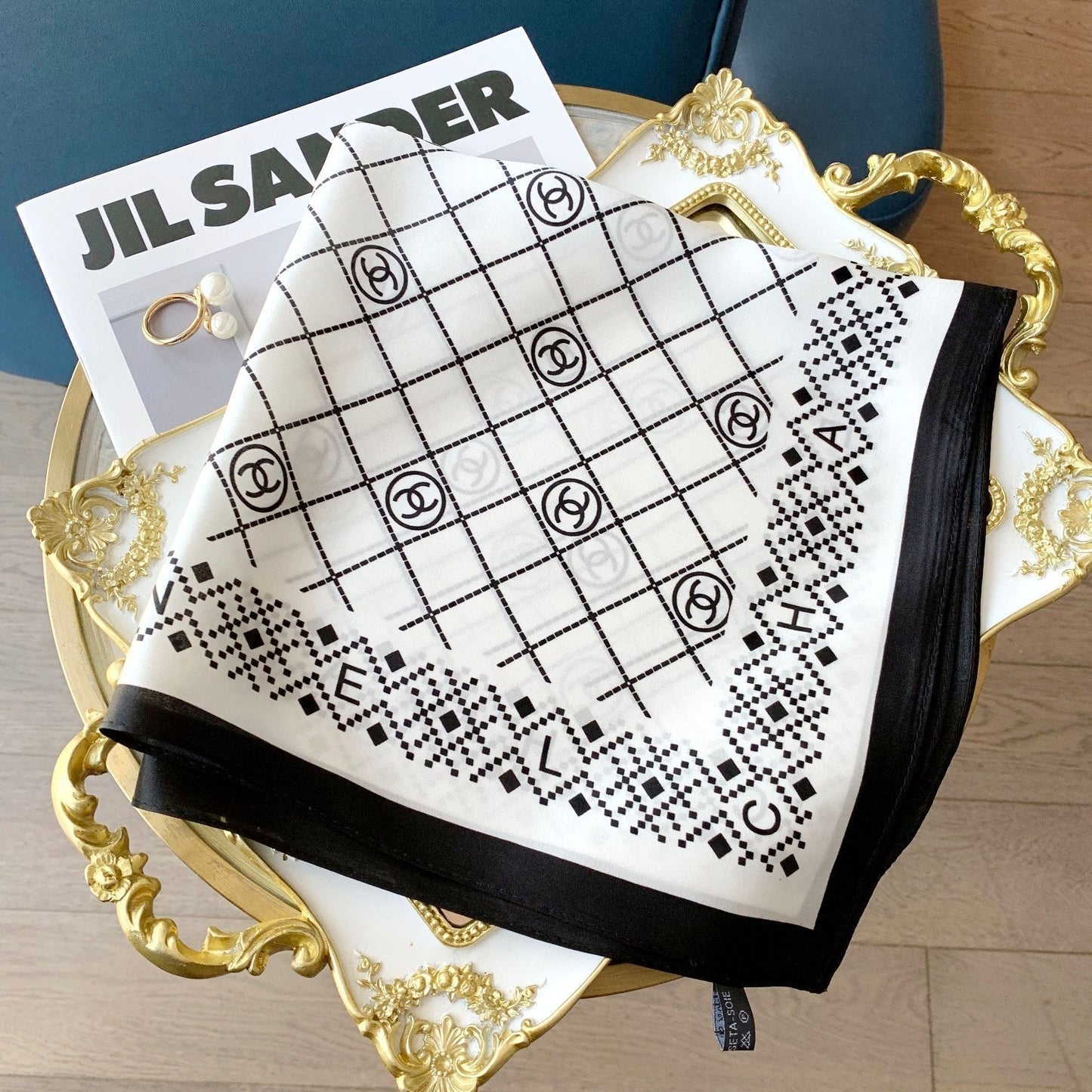 Eleganter Rhombus Quadrat Seidenschal
