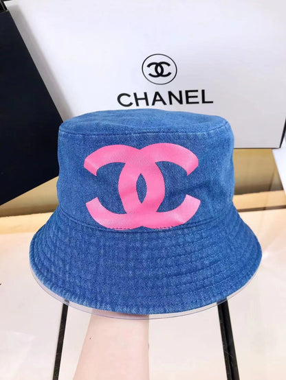 Doppel-C-Print Denim Fischerhut