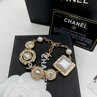 Edles Diamant-Perlen-Armband verstellbar