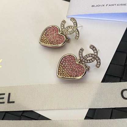 Elegante Diamant-Herz-Ohrringe