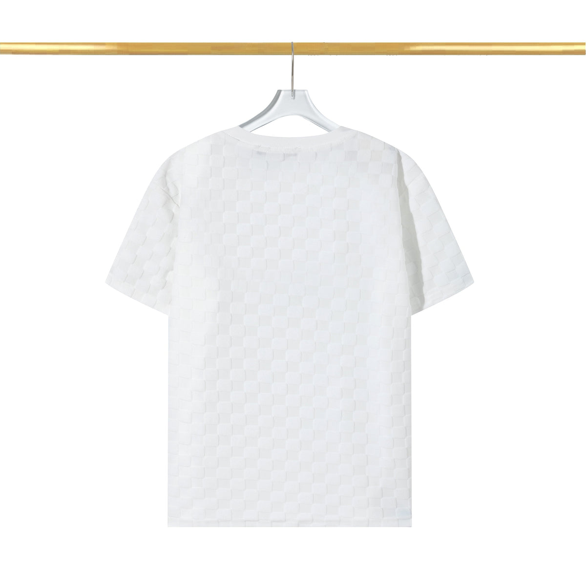 T-Shirt aus Baumwolle mit Schachbrettmuster und erhöhtem Fleece
