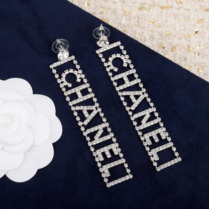 Kristall-Diamant-Alphabet-Ohrringe