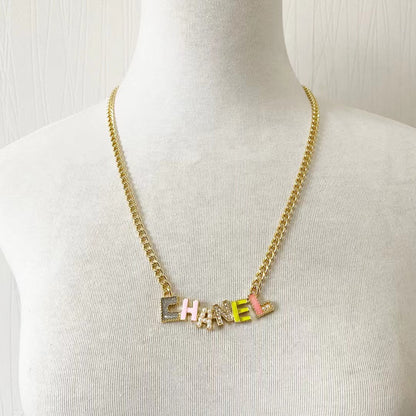 Modische bunte Kristall-Buchstaben-Halskette und -Armband