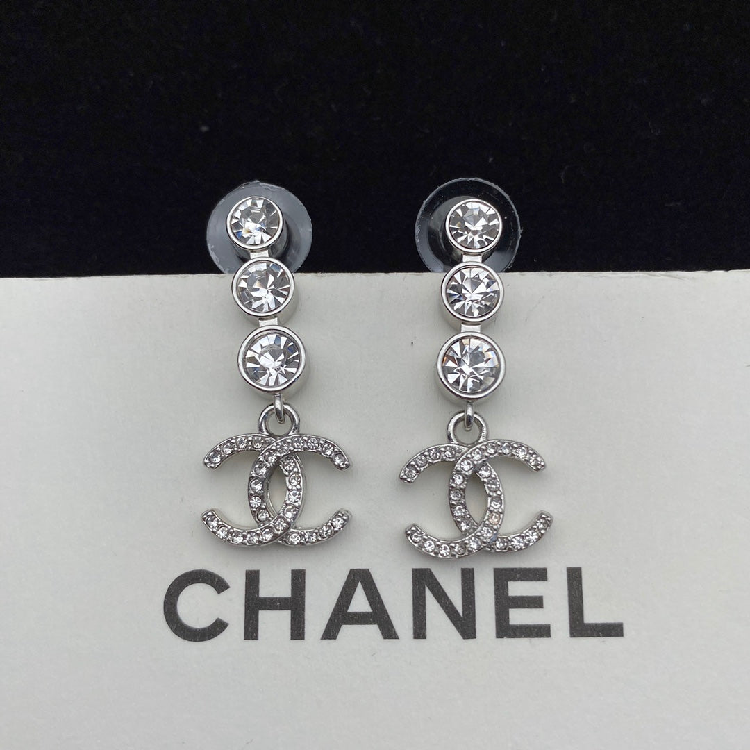 Kristall-Diamant-Ohrringe-Halsketten-Set