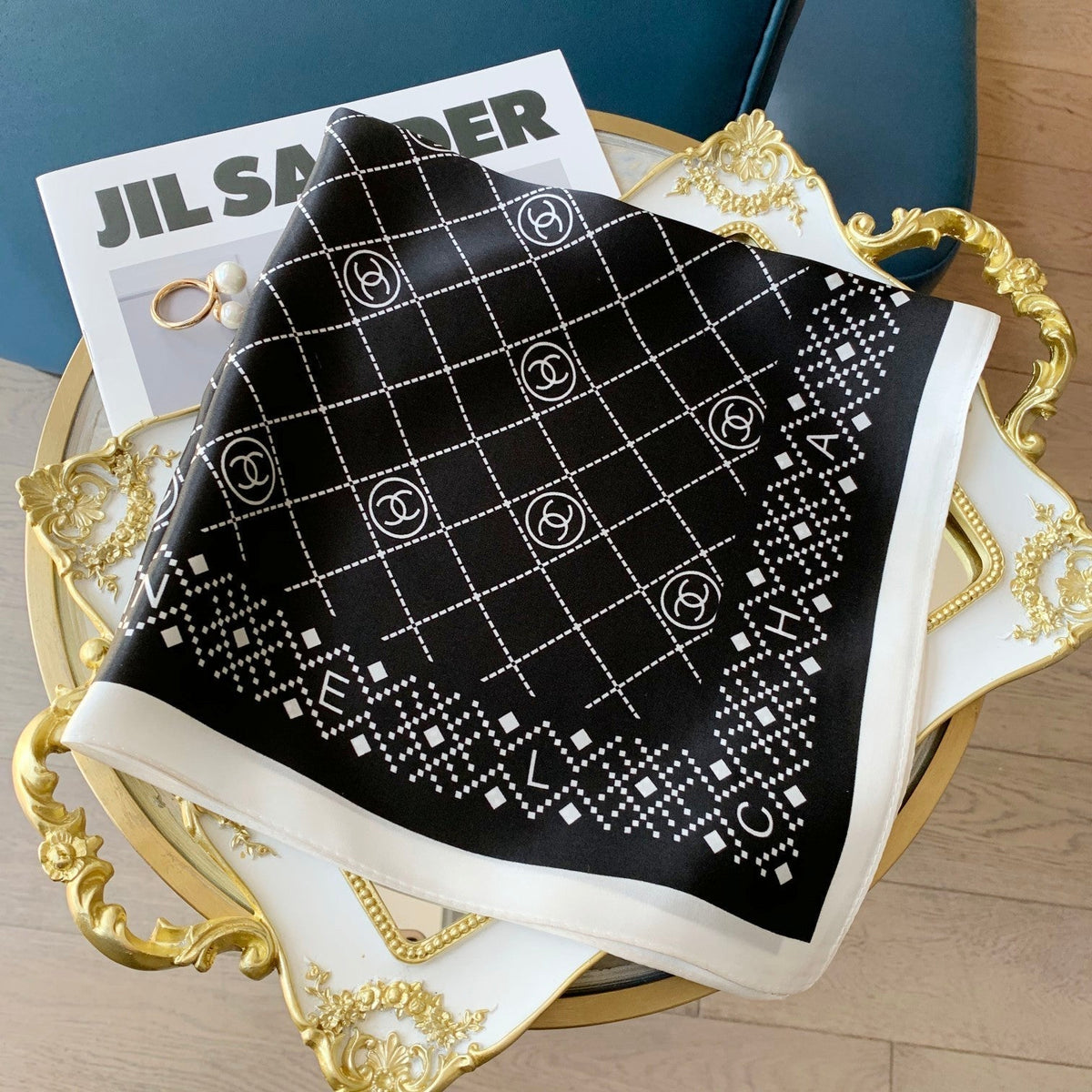 Eleganter Rhombus Quadrat Seidenschal