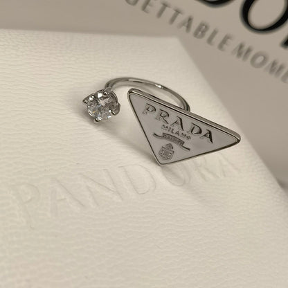 Dreiecksymbol Kristall Offener Ring