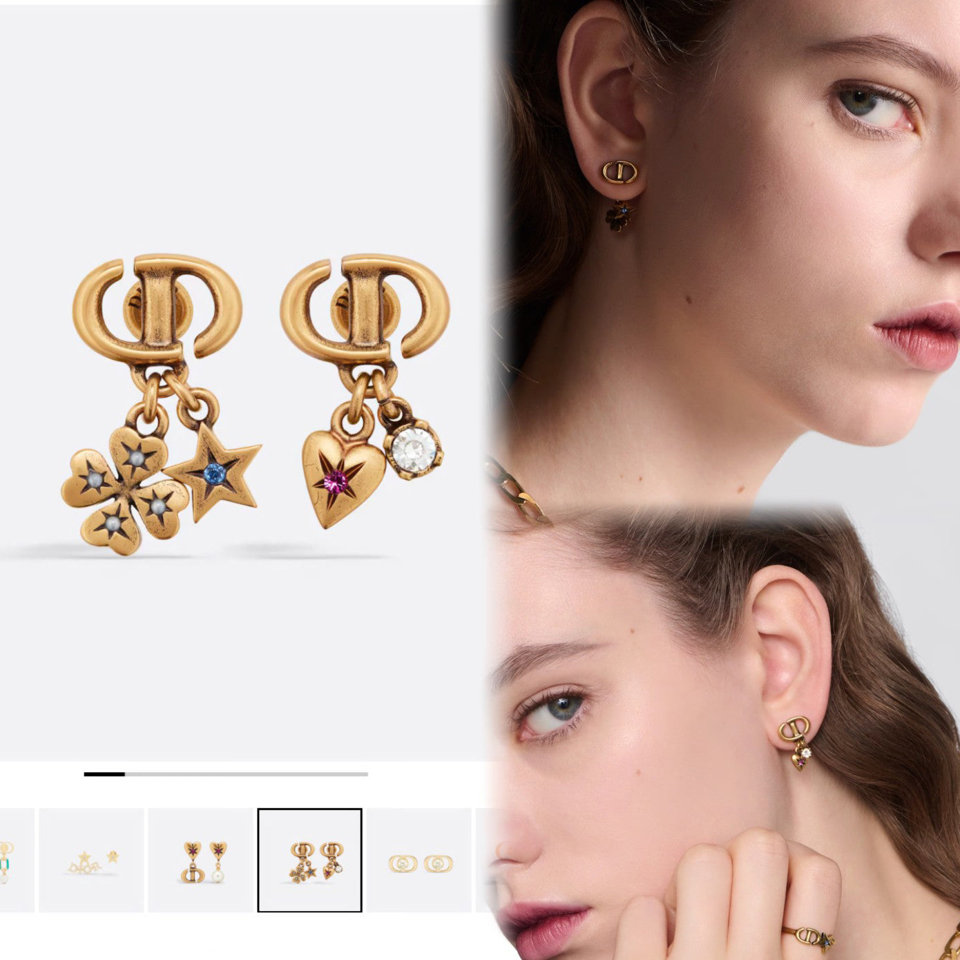 Vintage Lucky Charms Asymmetrische Ohrringe
