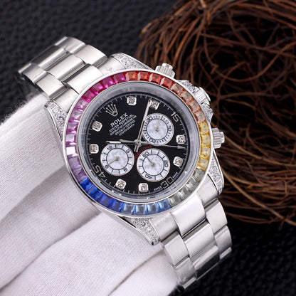 Premium Stainless Steel Mechanical Chronograph Watch 7 Color Options Classic Sport Luxury Style