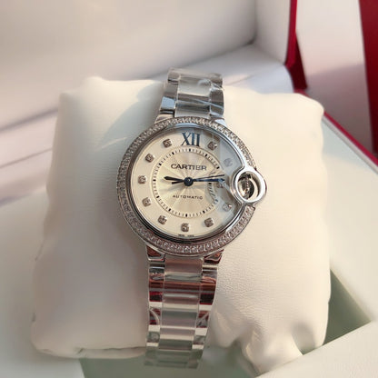 Premium Stainless Steel Mechanical Watch 8 Style Options Crystal Bezel Roman Numeral Design Luxury Look