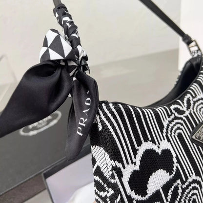 Cleo Series Jacquard Knit Shoulder Bag