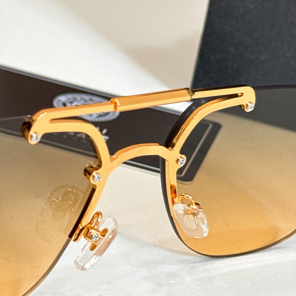 Rimless Double Bridge Sunglasses 6 Style Options Vintage Studded Design Classic Fashion Luxury Look - VE2190